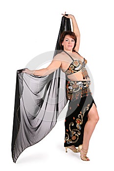 Dark plump belly dance