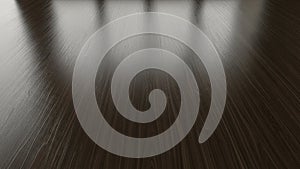 Dark polished wood floor with subtle reflections of light and shadow