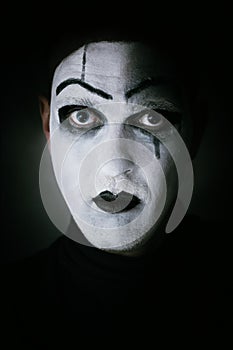 Dark portrait mime actor