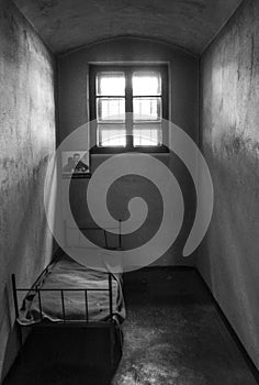 Dark prison cell