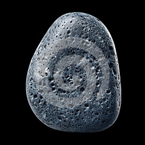 Dark Pumice Stone With Rough Texture Displayed on a Plain Background
