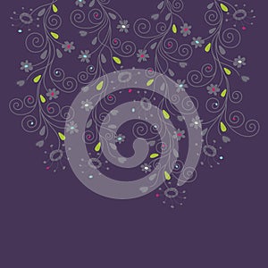 Dark purple floral background