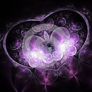 Dark purple fractal heart