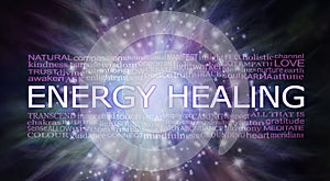 Ethereal Energy Healing Word Cloud Banner photo