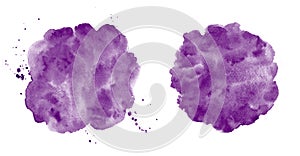 Dark purple, plum violet  watercolor round backgrounds set