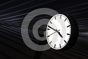Dark railway station clock