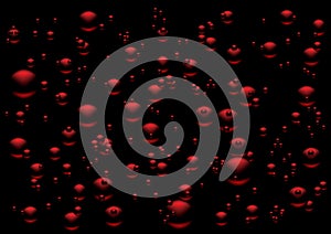 Dark red bubbles.