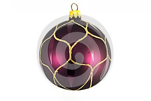 Dark red Christmas ball isolated on white background.NEF