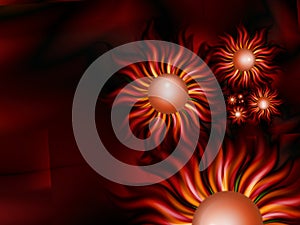 Dark red fractal flower, digital artwork for creative graphic design.