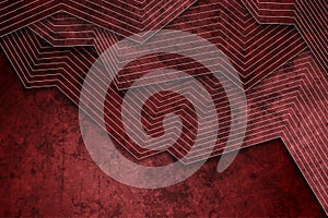 Dark red grunge background with white curved lines