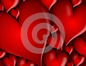 Dark Red Hearts Background Pattern