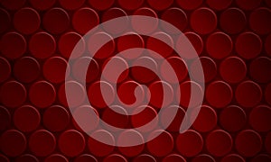 Dark red seamless circle pattern background. Vector.