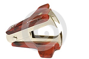 Dark red staple remover