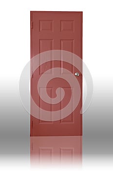 Dark red wood door