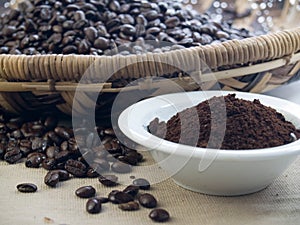 Dark roast ground coffee