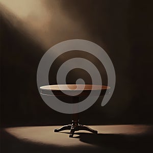 Empty Round Table, Product Display, Mockup Space