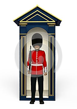 The dark Royal Guardsman. 3D Illustration