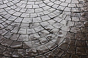 Dark Rustic Floor Paving Stone Pattern