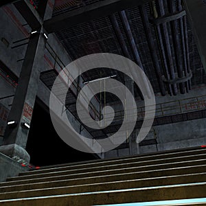 Dark and scary place in a scifi setting