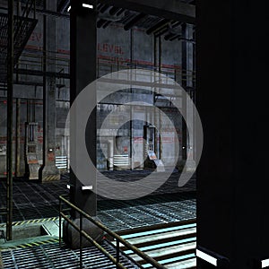 Dark and scary place in a scifi setting