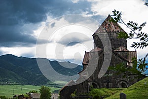 Dark scene The Church of Surp Nshan at Haghpat Monastery, Armenia