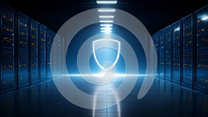 Dark server room data center technology network infrastructure it infrastructure computing power and network in dark server room