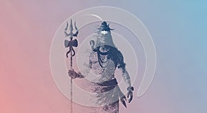 Lord Shiva Dissolving into Particles with Trident