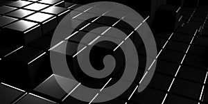 Dark silver cubes. Abstract metallic background. Modern design