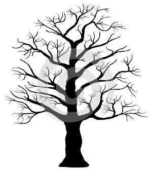 Dark single silhouette shape of a floral tree for the posters, shirts