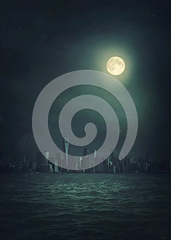 Dark sity in the night