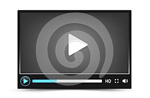 Dark skin vector video player interface