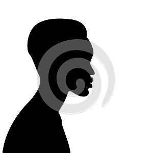 Dark-skinned girl face head black silhouette profile