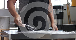 Man cooking home made bread