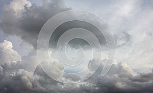 Dark sky and dramatic black cloud before rain