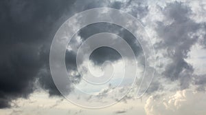 Dark sky and dramatic black cloud before rain