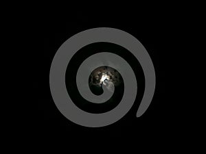 Dark sky and moonlighting through clouds