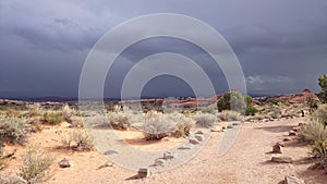 Dark sky over Arches National Park, Utah