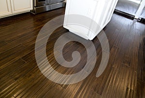 Dark stained hardwood flooring