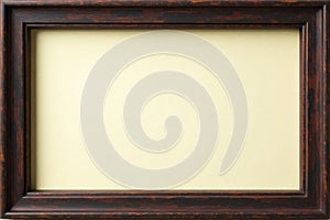 Dark stained wood frame, cream mat, aged look, classic, artwork, frame