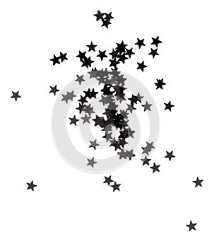 Dark stars isolated over white