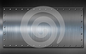 Dark steel metal plate background