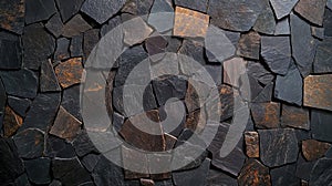 Dark Stone Wall With Rough Textures and Random Patterns