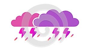 Dark Storm Cloud with Heavy Rain and Lightning, vector design Generative AI