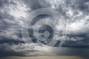 Dark storm clouds in the spring sky