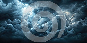 Dark Stormy Clouds Forming in the Distance, Intense and Foreboding Background Design photo