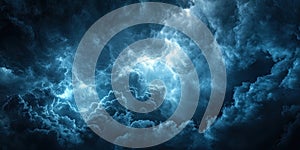 Dark Stormy Clouds Forming in the Distance, Intense and Foreboding Background Design photo