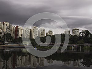 Dark stormy clouds landscape