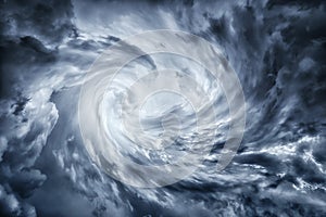 Dark stormy cloudscape of hurricane vortex