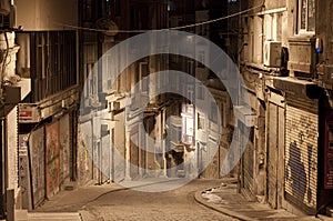 Dark street in night, Istanbul photo