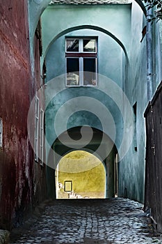 Dark street at Sighisoara